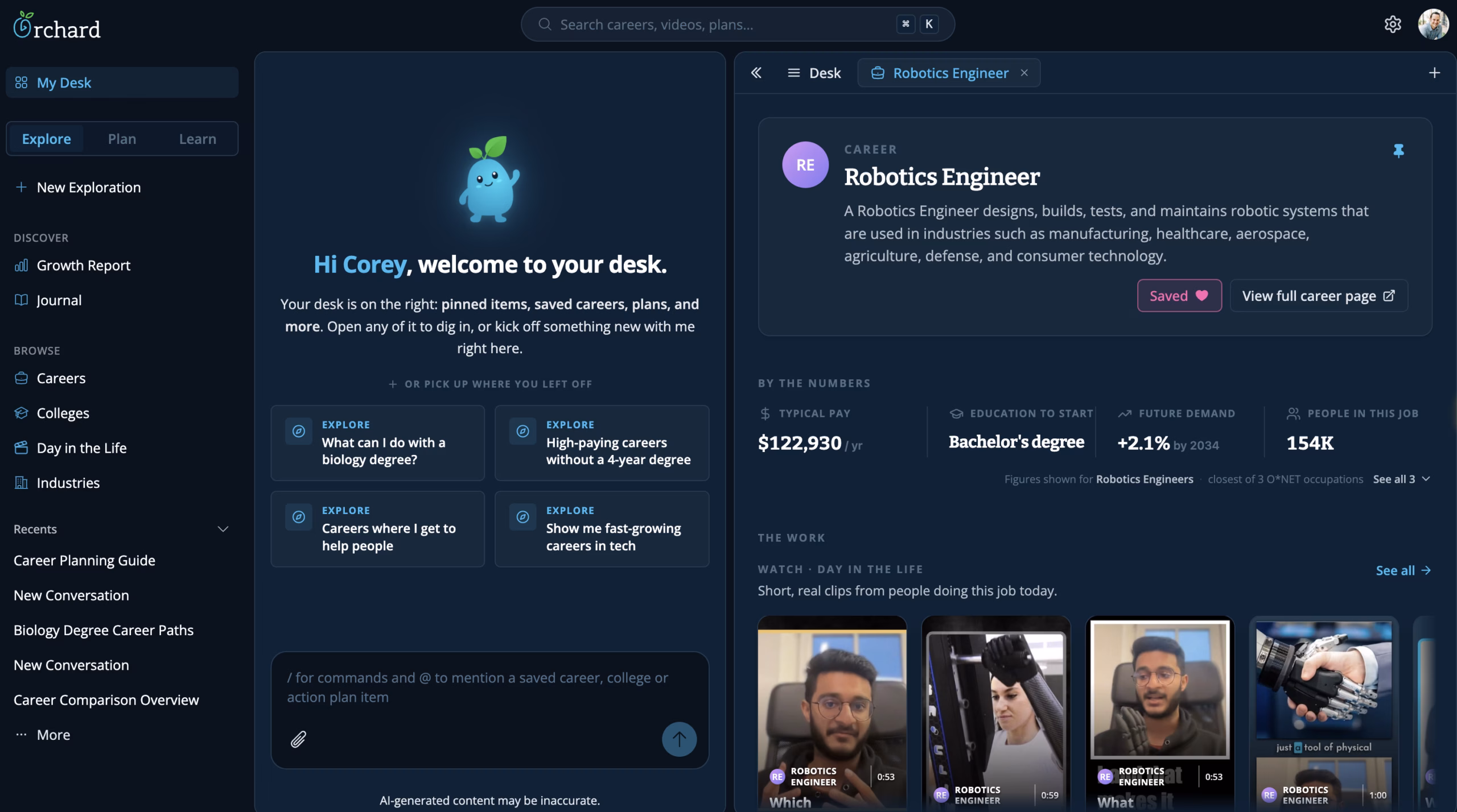 Orchard - Orchie AI Career Counselor
